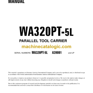 Komatsu WA320PT-5L PARALLEL TOOL CARRIER Shop Manual (CEBM013602)