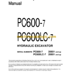 Komatsu PC600-7 PC600LC-7 Hydraulic Excavator Field Assembly Manual (SEAW004501)