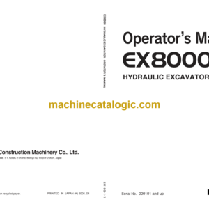 Hitachi EX8000 Hydraulic Excavator Operator's Manual (EM18G-1-1)