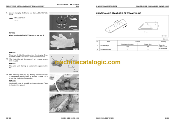 Komatsu D85EX-18E0, D85PX-18E0 Bulldozer Shop Manual (SEN06909-02)