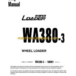 Komatsu WA380-3 Wheel Loader Shop Manual (SEBM006104)