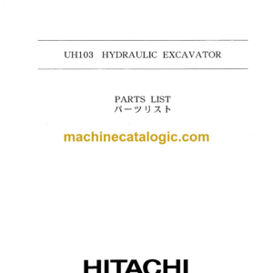 Hitachi UH103 Hydraulic Excavator Operator's Manual (EP152-1-4)