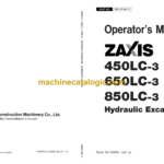Hitachi ZX450LC-3, ZX650LC-3, ZX850LC-3 Hydraulic Excavator Operator's Manual (EM1J3-NA1-2, EM1J3-NA1-3)