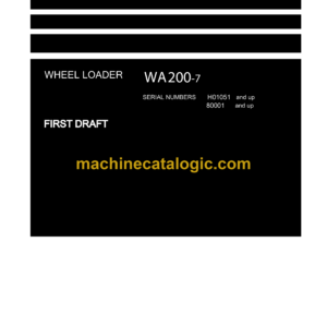 Komatsu WA200-7 Wheel Loader Shop Manual (VENBM29500)