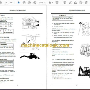 Hitachi Shinrai Power BX100 Backhoe Loader Operator Manual