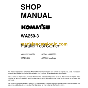 Komatsu WA250-3 Parallel Tool Carrier Shop Manual (CEBM001801)