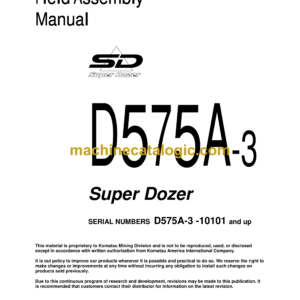 Komatsu D575A-3 Super Dozer Field Assembly Manual (SEAWD02700)