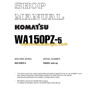 Komatsu WA150PZ-5 Wheel Loader Shop Manual (VEBM420100)