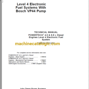 John Deere POWERTECH 4.5 & 6.8 L Diesel Engines Level 4 Electronic Fuel System Component Technical Manual (CTM170)