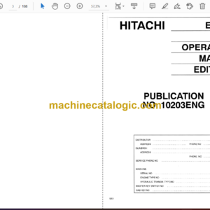 Hitachi EH3000 (322ED) Dump Truck Operator’s Manual (10203)