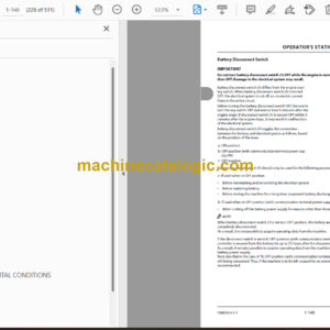 Hitachi ZX200-7G, ZX330-7G class Hydraulic Excavator Operator’s Manual (ENMDGH-1-1, ENMDGH-1-2)