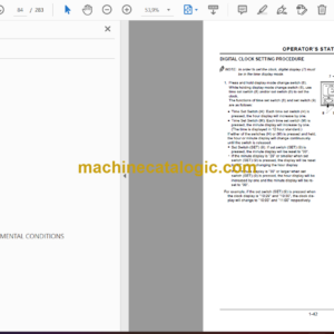 Hitachi EX3600-5 Hydraulic Excavator Operator’s Manual (EM188-1-2)