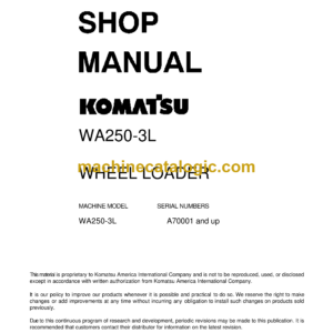 Komatsu WA250-3L Wheel Loader Shop Manual (CEBM001301)