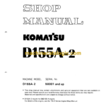 Komatsu D155A-2 Bulldozer Shop Manual (SEBM01750209)