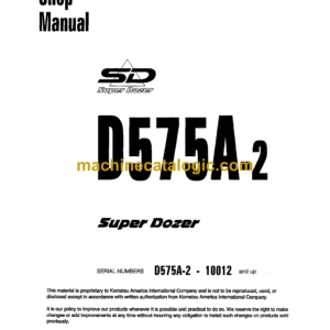 Komatsu D575A-2 Super Dozer Shop Manual (SEBM006506)