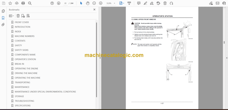 Hitachi ZX80, ZX80LC Excavator Operator's Manual (EM1CD-NA2-1