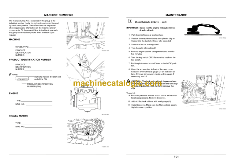 Hitachi ZX80, ZX80LC Excavator Operator's Manual (EM1CD-NA2-1