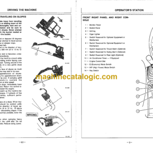 Hitachi EX270-5,EX270LC-5,EX280H-5,EX280LCH-5 Excavator Operator’s Manual (EM15J-1-3, EM15J-2-1)