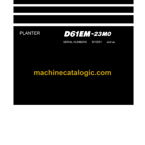 Komatsu D61E-23M0 Planer Shop Manual (B10001 and up)