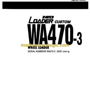 Komatsu WA470-3 Avance Loader Wheel Loader Shop Manual (SMEW4700K0)