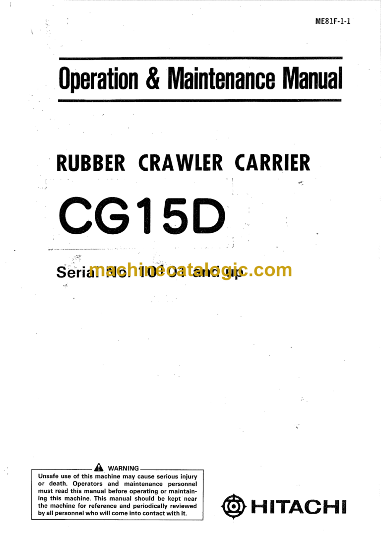 Hitachi CG15D Carrier Operation & Maintenance Manual (ME81F-1-1)