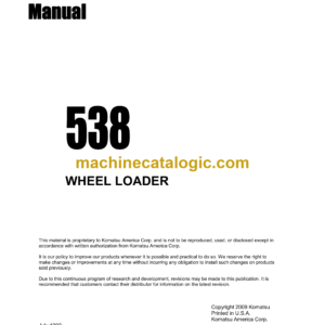 Komatsu 538 Wheel Loader Shop Manual (CEBMW23040)