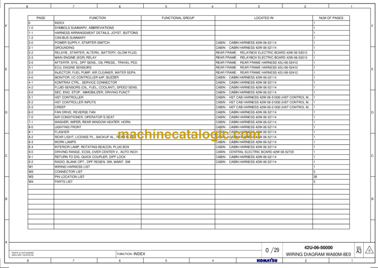 Komatsu WA80M-8E0 Wiring Diagrams (42U-06-50000)