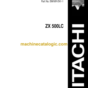 Hitachi ZX500LC Excavator Operator's Manual (EM16R-EN1-1)