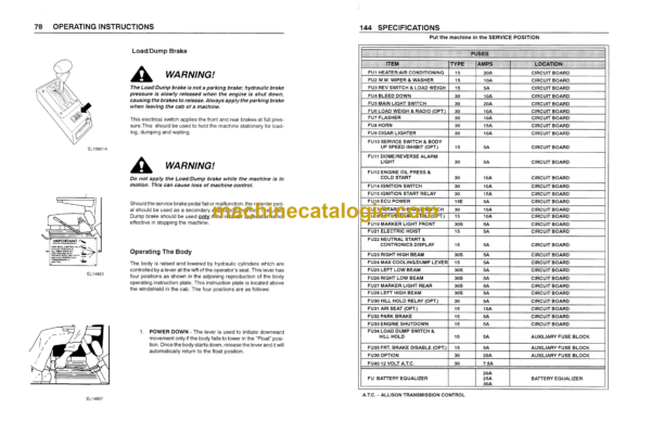 Hitachi R60, R65 Dump Truck Operator's Manual (10121ENG)