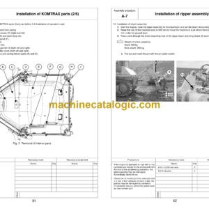 Komatsu D155AX-6 Bulldozer Field Assembly Instruction (GEN00049-08)