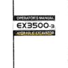 Hitachi EX3500-3 Hydraulic Excavator Operator's Manual (EM185-6-1, EM185-6-2)