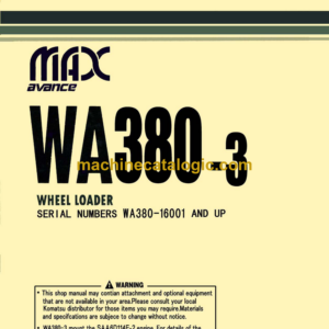 Komatsu WA380-3 Wheel Loader Shop Manual (SMEW3800T0)