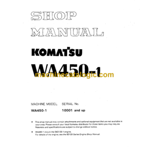 Komatsu WA450-1 Wheel Loader Shop Manual (SEBM04210108)