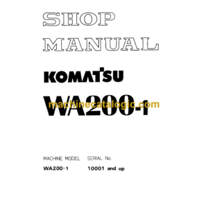 Komatsu WA200-1 Wheel Loader Shop Manual (SEBM0418C102)