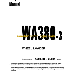 Komatsu WA380-3 Wheel Loader Shop Manual (CENMW23091)