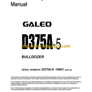 Komatsu D375A-5 Bulldozer Shop Manual (SEAW003103)