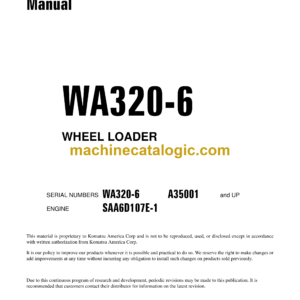 Komatsu WA320-6 Wheel Loader Shop Manual (CEBM022801)