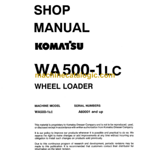 Komatsu WA500-1LC Wheel Loader Shop Manual (CEBMW25050)