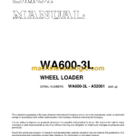 Komatsu WA600-3L Wheel Loader Shop Manual (CEBM002801)