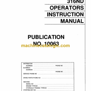 Hitachi R85B 316ND Dump Truck Operator's Manual (10063ENG)