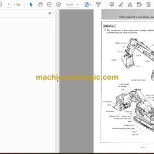 Hitachi UH261 Hydraulic Excavator Operator’s Manual (EM171-1-1, EM171-1-2, EM171-1-3, EM171-1-4, EM171-1-5, EM171-3-1)