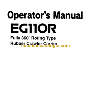 Hitachi EG110R Operator's Manual (EM81T-1-1)