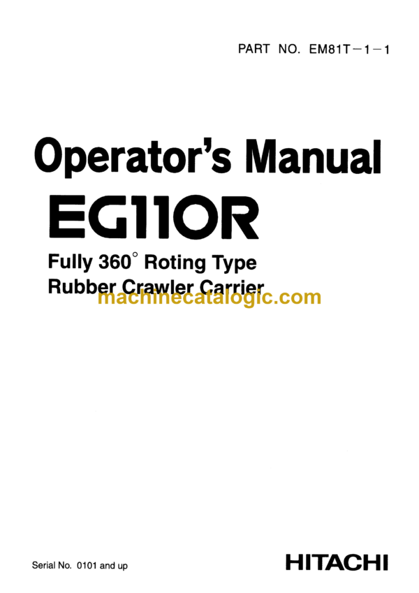 Hitachi EG110R Operator's Manual (EM81T-1-1)