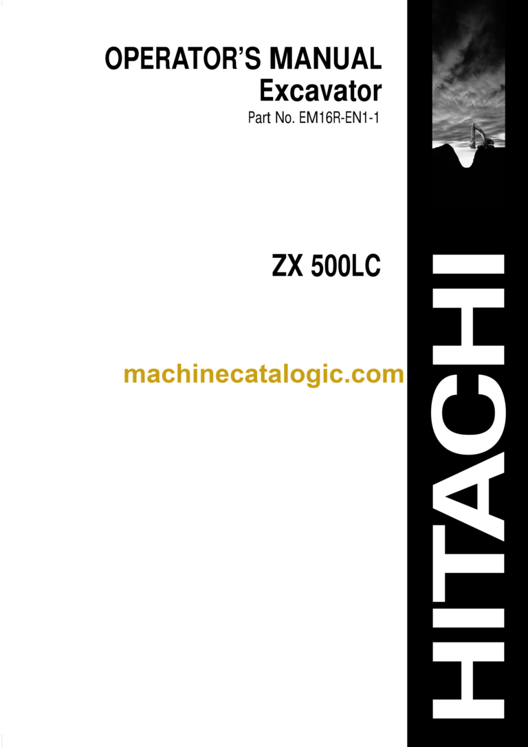Hitachi ZX500LC Excavator Operator's Manual (EM16R-EN1-1)