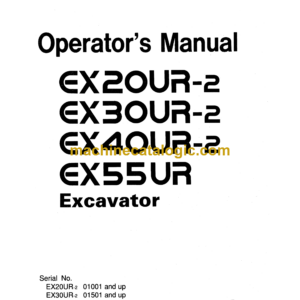 Hitachi EX20UR-2,EX30UR-2,EX40UR-2,EX55UR Excavator Operator's Manual (EM1BG-1-1)