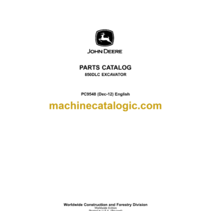 John Deere 850DLC Excavator Parts Catalog (PC9548)