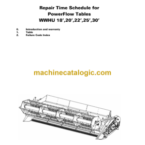 Fendt WWHU 18', 20', 22', 25', 30' PowerFlow Tables Repair Time Schedule