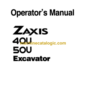 Hitachi ZX40U,ZX50U Excavator Operator's Manual (EM1LD-1-1)