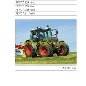 Fendt 207, 208, 209, 210, 211 Vario Tractor Operator and Maintenance Manual