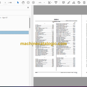 John Deere 909J, 959J Leveler Track Feller Buncher Parts Catalog (PC9569)